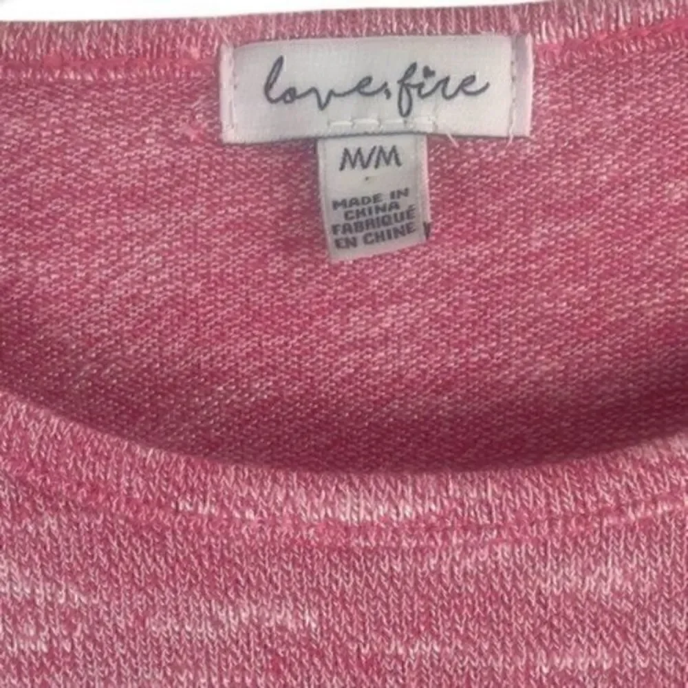 Love Fire Pink Hacci Lace Peplum Top Girls Medium